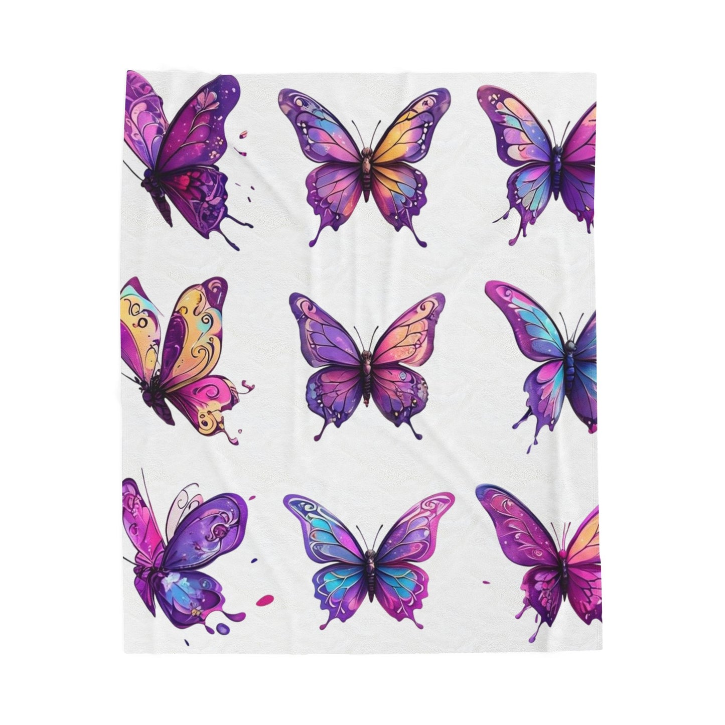 Butterfly Bliss Velveteen Plush Blanket - Cozy Decorative Throw for Home, Perfect Gift for All Occasions