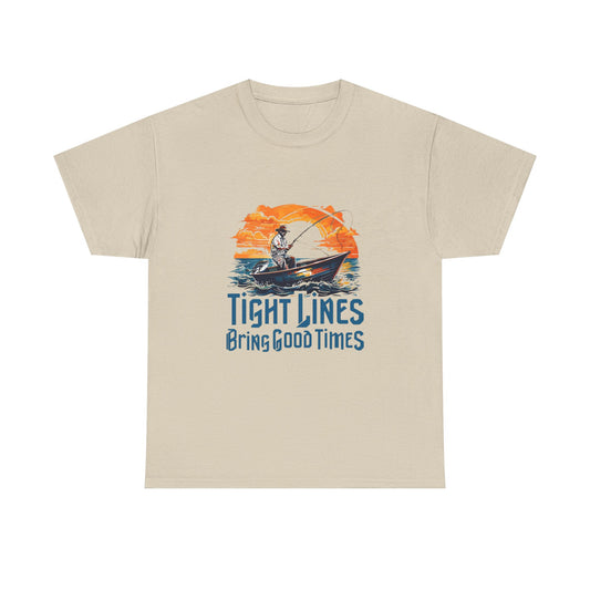 Tight Lines Fishing T-shirt - Unisex Heavy Cotton T-Shirt for Adventure Lovers