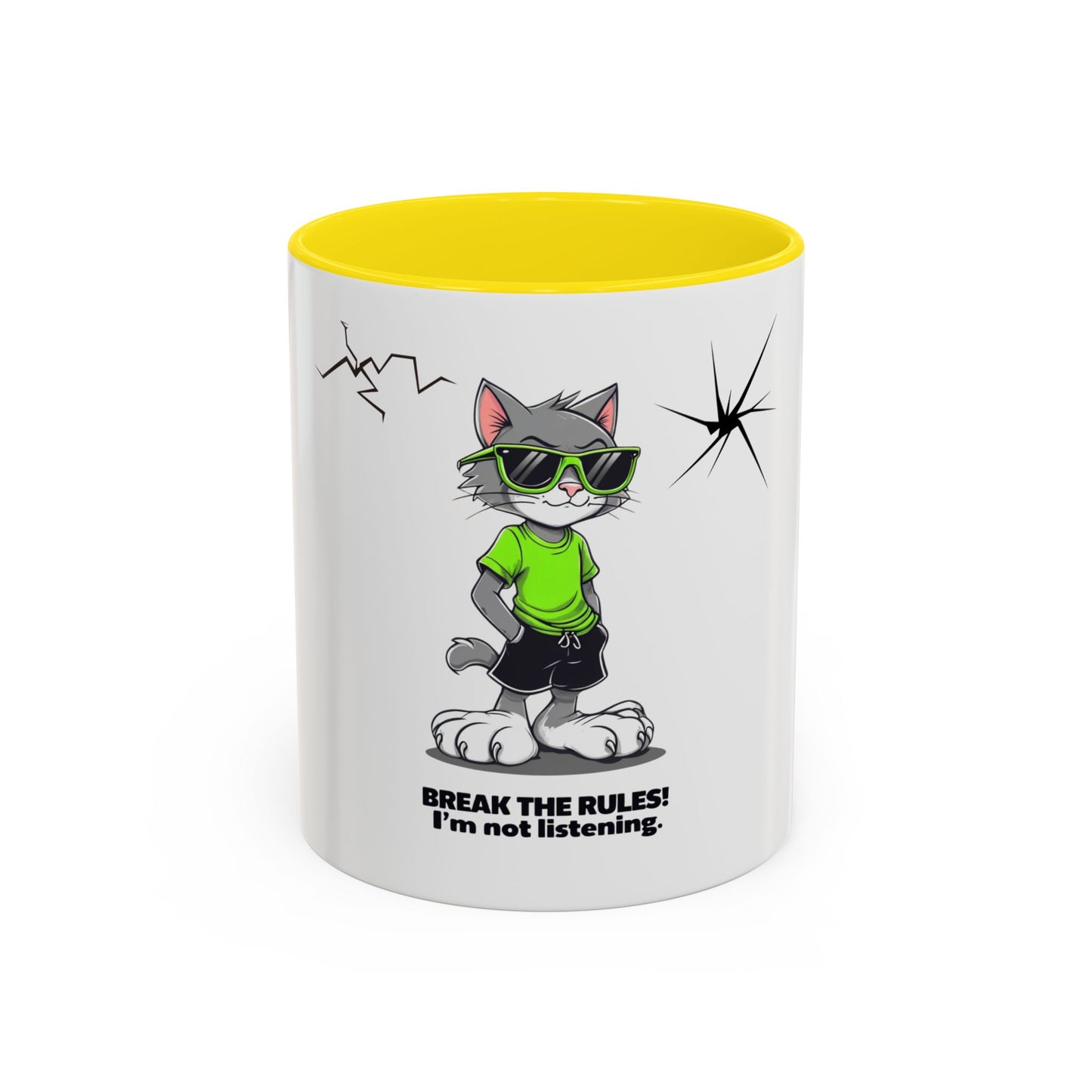 Coffee Mug Funny Rule Breaker 11, 15oz